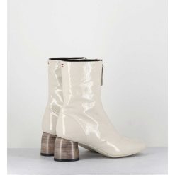 Online Garrice Boots 60S En Cuir Vernis Blanc - Caren07 Plum Osso