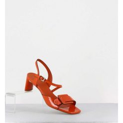 Clearance Garrice Sandales En Cuir Vernis Orange Petit Talon - 11317 Vetro Orange