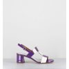 Best Garrice Sandales 60S Bout Carre En Cuir Vernis Violet & Blanc - Lefai Violet White