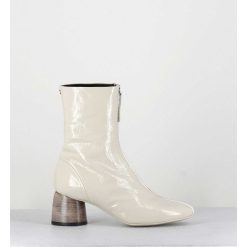 Online Garrice Boots 60S En Cuir Vernis Blanc - Caren07 Plum Osso