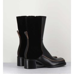 Online Garrice Boots Bi-Matiere Noir Bout Carre 90S - Jill Black Boots