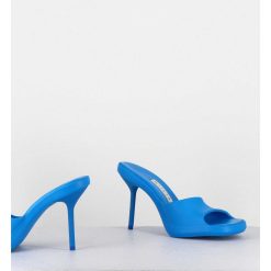 New Garrice Mules Barbie En Gomme Bleu & Talon Stiletto - Ida Blue Sandals