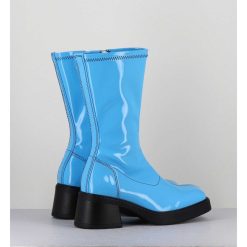 Hot Garrice Boots Vinyle Stretch Bleu Ciel - Vero Blue Boots