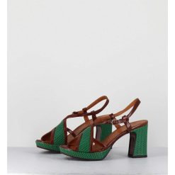 Online Garrice Sandales A Talon En Cuir Vert & Marron - Kat Ford Green