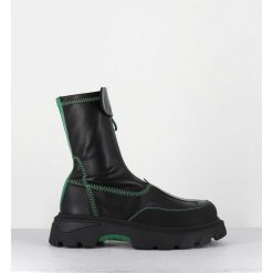 Wholesale Garrice Boots En Cuir Stretch Noir & Vert - Danica Raven Black