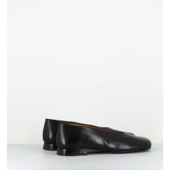 Hot Garrice Ballerines Minimalistes En Cuir Souple Noir - Paola Black Nappa