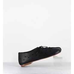 Wholesale Garrice Chaussures Minimalistes A Lacets En Cuir Noir Perfore - Ab4651 Nappato Nero