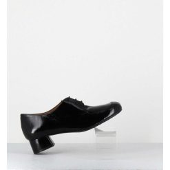 Hot Garrice Derbies En Cuir Noir Petit Talon - Monica Black Malory