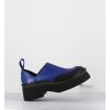 Online Garrice Sabots Chunky Cuir Graine Bleu Electrique - Mercedes Blue Mules