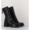 New Garrice Boots Bikers En Cuir Noir A Bout Carre - E3015 Nero