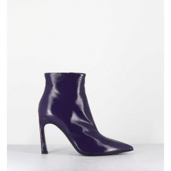 Online Garrice Boots Bout Pointu Talon Haut Cuir Violet - Veva05 Glaze Uva