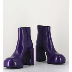 Hot Garrice Boots 70S En Cuir Prune - E3303 Purple