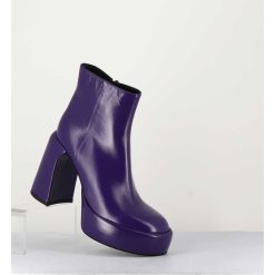 Hot Garrice Boots 70S En Cuir Prune - E3303 Purple