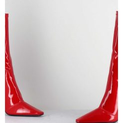 Online Garrice Boots Talon Haut En Vernis Stretch Rouge 90S - Gilda Cris Eros