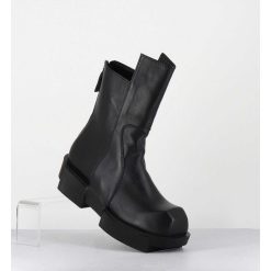 Best Garrice Boots En Cuir Noir Legeres Semelle Destructuree - Gura Vitelo Nero