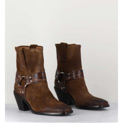 Wholesale Garrice Boots Santiag En Daim Marron Vieilli - 5180 Birra