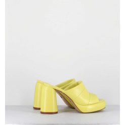 Clearance Garrice Mules A Plateforme En Cuir Jaune - Erika02 Glaze Limone