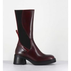 Hot Garrice Boots En Cuir Bordeaux Et Elastique Look Psychedelique - Flavia Burgundy Boots