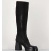 New Garrice Bottes En Cuir Noir A Zip - Dw336 Nero