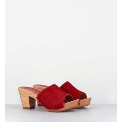 Hot Garrice Mules-Sabots A Talon Poulain Rouge - 455-Pls Court Rouge