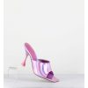 New Garrice Mules Talon Haut Cuir Iridescent Rose - Asia Cosmo Candy