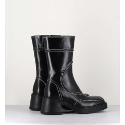 Wholesale Garrice Boots Cuir Noir Surpiqures 90'S - Malene Black Ankle Boots