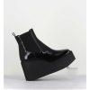 Online Garrice Boots A Plateforme Bout Carre En Cuir Vernis Noir - Lea Nero