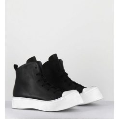 New Garrice Sneakers En Cuir Huile Noir & Semelle Blanc Destructuree - 3543 Gas Nero