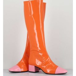 Best Garrice Bottes 60S Vernis Orange & Rose - Malaga Vernis Mandarine