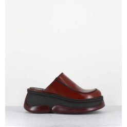 Online Garrice Sabots Compensees 90S Cuir Marron & Bubble Rubber - Brietta Brown Mules