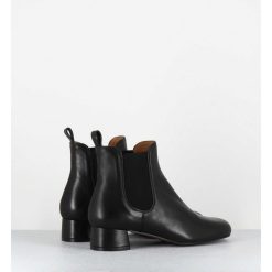 Clearance Garrice Boots En Cuir Souple Noir Petit Talon & Elastiques - Cesaria Black Nappa