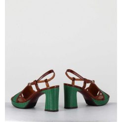 Online Garrice Sandales A Talon En Cuir Vert & Marron - Kat Ford Green