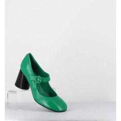 Hot Garrice Babies Retro A Talon En Cuir Vert & Noir - Ace22 Glaze Mela