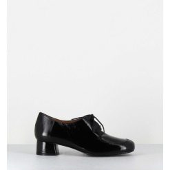 Hot Garrice Derbies En Cuir Noir Petit Talon - Monica Black Malory