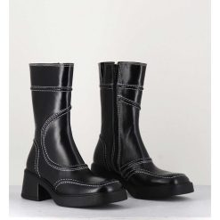 Wholesale Garrice Boots Cuir Noir Surpiqures 90'S - Malene Black Ankle Boots