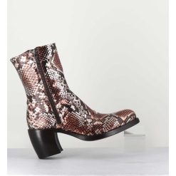 Online Garrice Bottines Esprit Santiags En Cuir Impression Python Brun Metallise - 15616 Luxury