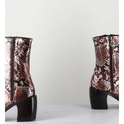 Online Garrice Bottines Esprit Santiags En Cuir Impression Python Brun Metallise - 15616 Luxury