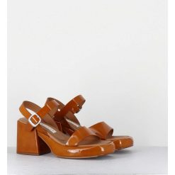 Best Garrice Sandales A Plateforme En Cuir Vernis Camel - Beverly Camel Sandals