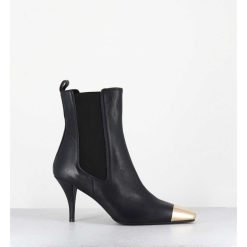 New Garrice Boots Cuir Bleu Nuit Pointe Doree - Nako Nappa Dark Navy