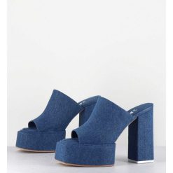 Best Garrice Mules A Plateforme Talon Haut En Jean Bleu - Sue Jeans Blue