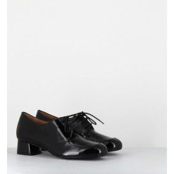 Hot Garrice Derbies En Cuir Noir Petit Talon - Monica Black Malory