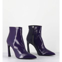 Online Garrice Boots Bout Pointu Talon Haut Cuir Violet - Veva05 Glaze Uva