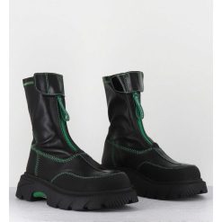 Wholesale Garrice Boots En Cuir Stretch Noir & Vert - Danica Raven Black