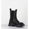 Hot Garrice Boots Chelsea Legeres Cuir Noir & Bout Metal - Bike Savana Nero