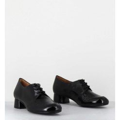 Hot Garrice Derbies En Cuir Noir Petit Talon - Monica Black Malory