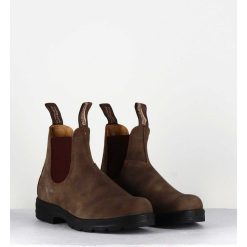 Clearance Garrice Classic Chelsea Boots Cuir Nubuck Marron - 585 Rustic Brown