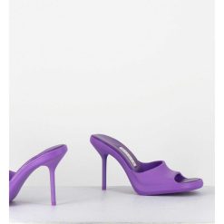 New Garrice Mules Barbie En Gomme Violette & Talon Stiletto - Ida Purple Sandals