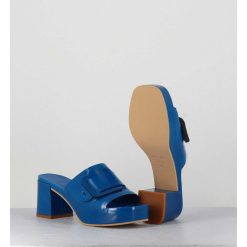 New Garrice Mules A Plateforme Petit Talon Vernis Bleu - 11532 Vetro Sky