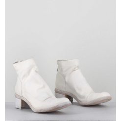 Online Garrice Boots En Cuir Blanc Lave Ligne Avant-Garde - 51617 Bianco Washed