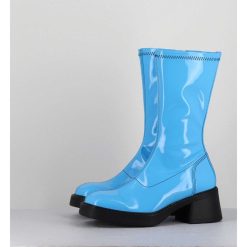 Hot Garrice Boots Vinyle Stretch Bleu Ciel - Vero Blue Boots